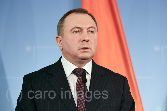 Berlin, Deutschland - Wladimir Makej, Aussenminister von Weissrussland bei einer Pressekonferenz.