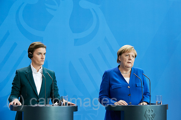 Berlin, Deutschland - Bundeskanzlerin Angela Merkelund Ana Brnabic, Ministerpraesidentin der Republik Serbien