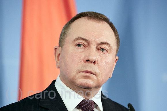 Berlin, Deutschland - Wladimir Makej, Aussenminister von Weissrussland bei einer Pressekonferenz.