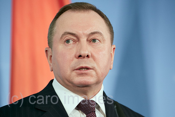 Berlin, Deutschland - Wladimir Makej, Aussenminister von Weissrussland bei einer Pressekonferenz.