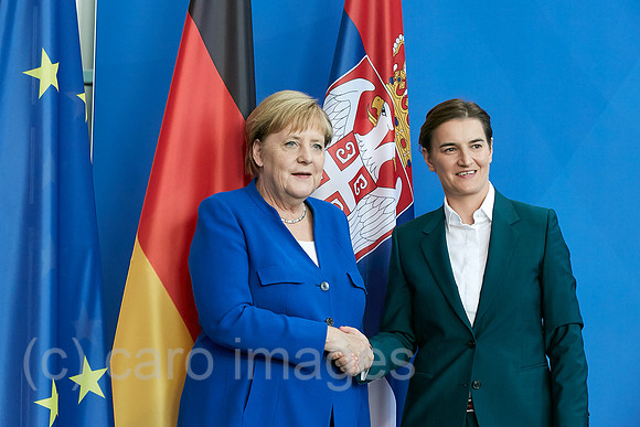 Berlin, Deutschland - Bundeskanzlerin Angela Merkel und Ana Brnabic, Ministerpraesidentin der Republik Serbien.