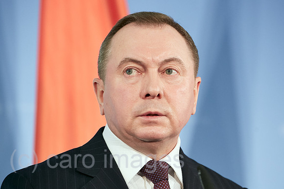 Berlin, Deutschland - Wladimir Makej, Aussenminister von Weissrussland bei einer Pressekonferenz.