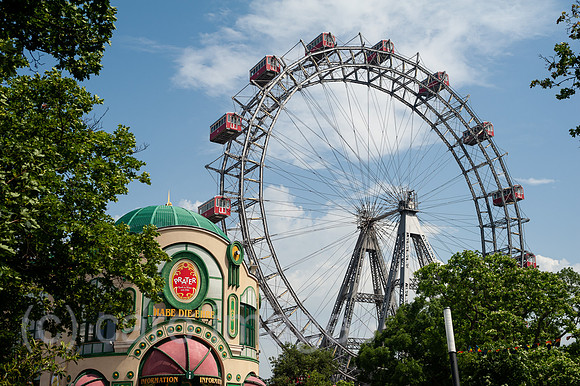 Wien, Oesterreich, Wiener Riesenrad auf der Wiener Prater Kirmes