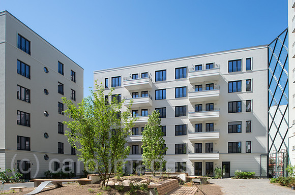 Neubauten im Quartier Lehrter Strasse Mittenmang in Berlin-Moabit