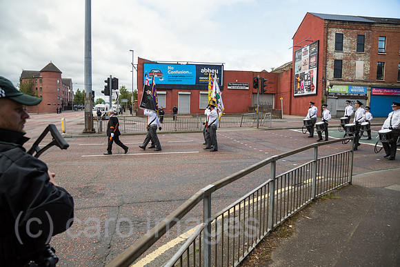 Grossbritannien, Belfast - Parade am Orangemens Day, protestantischer, politisch aufgeladener jaehrlicher Feiertag zum Gedenken an die Schlacht am Boyne
