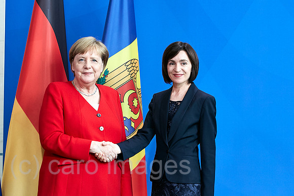 Berlin, Deutschland - Bundeskanzlerin Angela Merkel und Maia Sandu, Ministerpraesidentin der Republik Moldau.