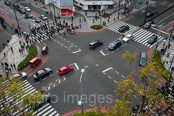 Tokio, Japan, Strassenkreuzung in Harajuku