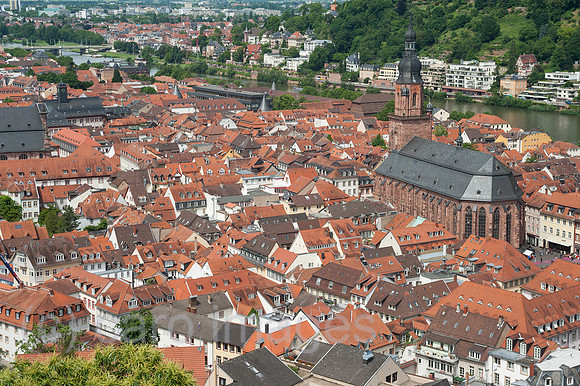 Heidelberg, Deutschland, Blick auf die Altstadt und das Neckartal