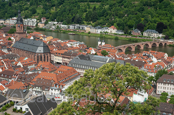 Heidelberg, Deutschland, Blick auf die Altstadt und das Neckartal