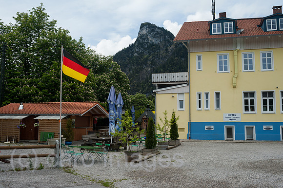 Oberammergau, Deutschland, Kleines Hotel und Kofel
