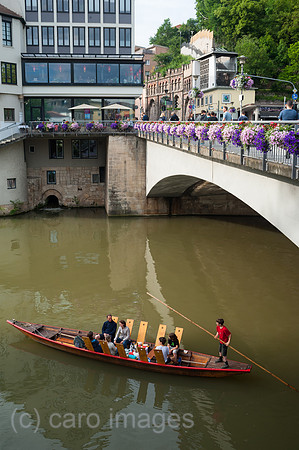 Tuebingen, Deutschland, Stocherkahn auf dem Neckar