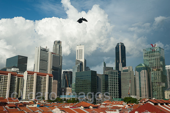 Singapur, Republik Singapur, Blick auf Chinatown und den Finanzdistrikt