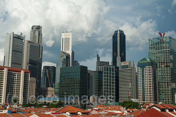 Singapur, Republik Singapur, Blick auf Chinatown und den Finanzdistrikt