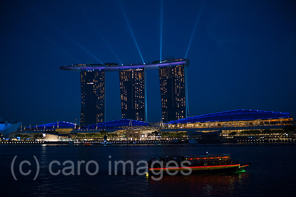 Singapur, Republik Singapur, Lasershow des Marina Bay Sands Hote