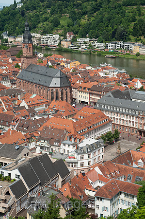 Heidelberg, Deutschland, Blick auf die Altstadt und das Neckartal