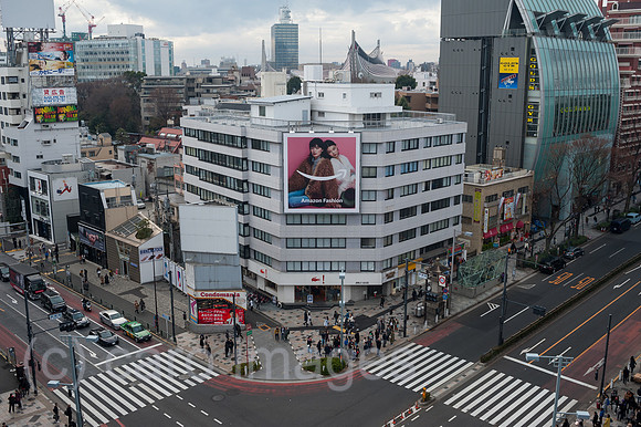 Tokio, Japan, Strassenkreuzung in Harajuku