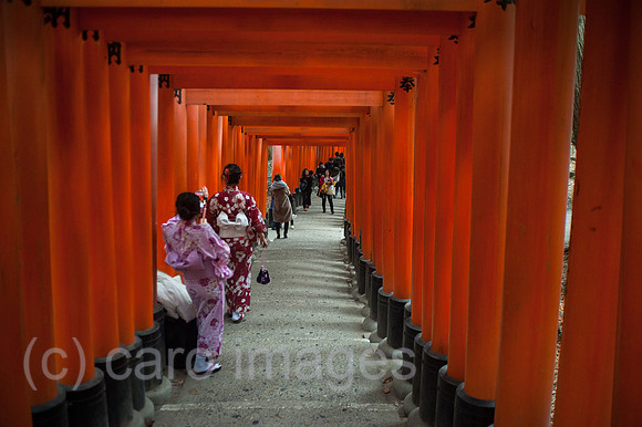 Kyoto, Japan, Torii-Weg zum Fushimi Inari-Taisha