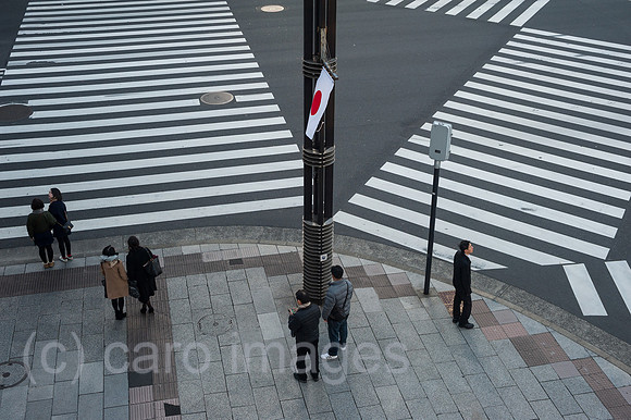 Tokio, Japan, Fussgaengerkreuzung in Ginza