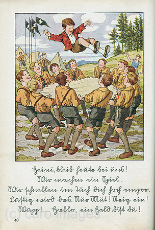 Deutsches Reich,1936, Nazi-Propaganda in Schulbuch fuer Erstklaessler, WICHTIGER HINWEIS in caption