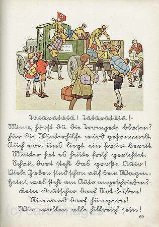 Deutsches Reich,1936, Nazi-Propaganda in Schulbuch fuer Erstklaessler, WICHTIGER HINWEIS in caption