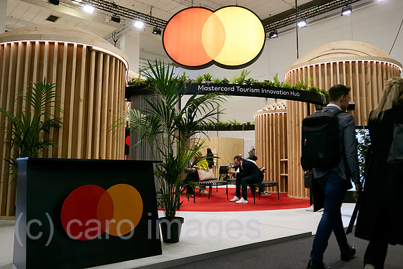 Berlin, Deutschland - Der Messestand des US-amerikanischen Zahlungsdienstleisters Mastercard auf der ITB 2025.