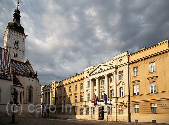 Kroatien, Zagreb - Parlament der Republik Kroatien (Hrvatski sabor) in der Oberstadt am Markusplatz
