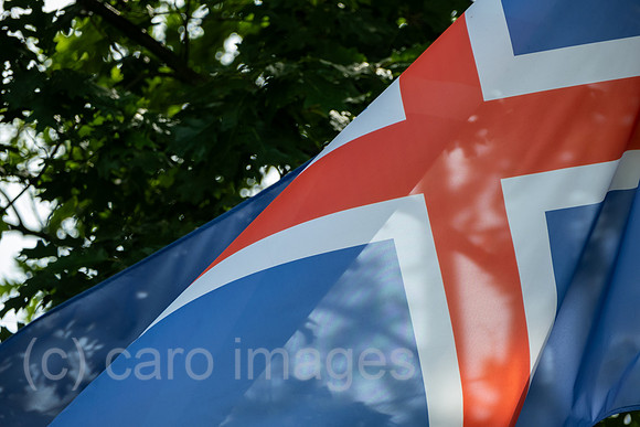 Polen, Lichen Stary - britische Nationalflagge am katholischen Wallfahrtsort Lichen