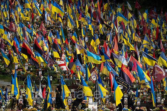 Ukraine, Lviv - Field of Mars, Cemetery of Honour for Lviv soldiers killed in the war in Ukraine