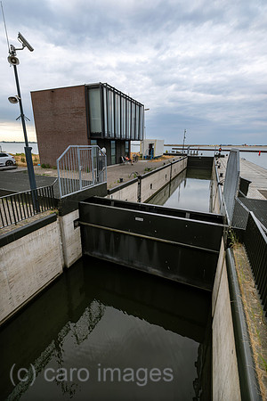 Netherlands, Amsterdam - Lock in IJburg, a new district in the east of the city, created as part of the VINEX housing programme, reclaimed from the sea