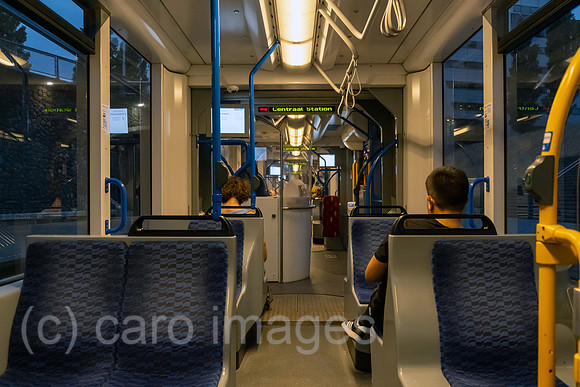 Netherlands, Amsterdam - in a tram towards the city centre