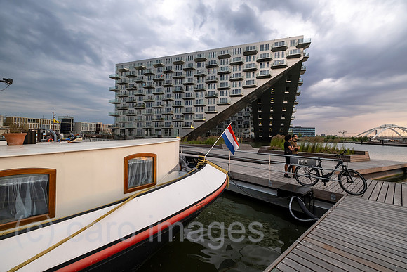 Netherlands, Amsterdam - residential project Sluishuis (lock house) on an artificial island affordable living space in IJburg, a new district in the east of the city created as part of the VINEX housi