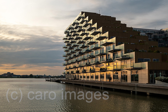 Netherlands, Amsterdam - residential project Sluishuis (lock house) on an artificial island affordable living space in IJburg, a new district in the east of the city created as part of the VINEX housi