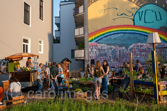 Deutschland, Bremen - Nachbarschaftsprojekt Rotkaeppchens Garten im Steintor (in Bremen genannt Viertel)