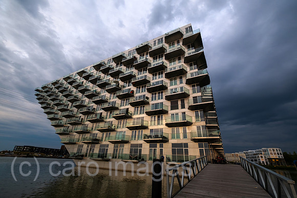 Netherlands, Amsterdam - residential project Sluishuis (lock house) on an artificial island affordable living space in IJburg, a new district in the east of the city created as part of the VINEX housi