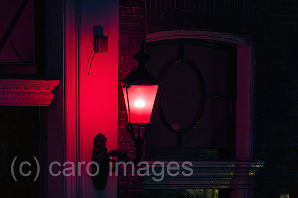 Netherlands, Amsterdam - red lantern in the red light district in the canal belt (Centrum)