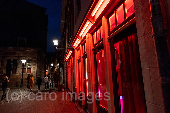 Netherlands, Amsterdam - Red light district in the Grachteng¸rtel (city centre), the windows of prostitutes on the right